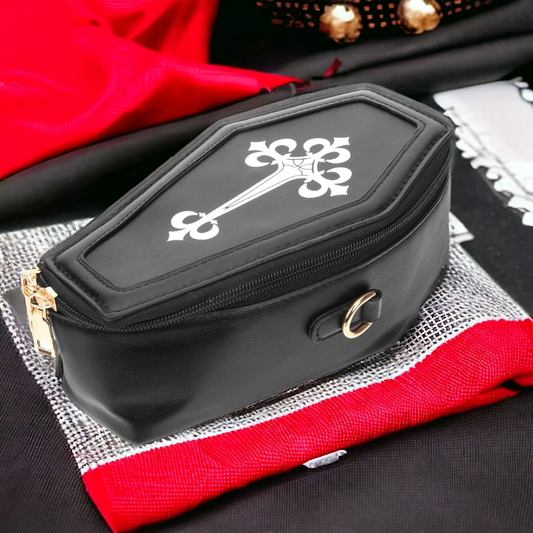 Coffin bag with cross design