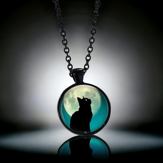 Glow in the dark cat pendant